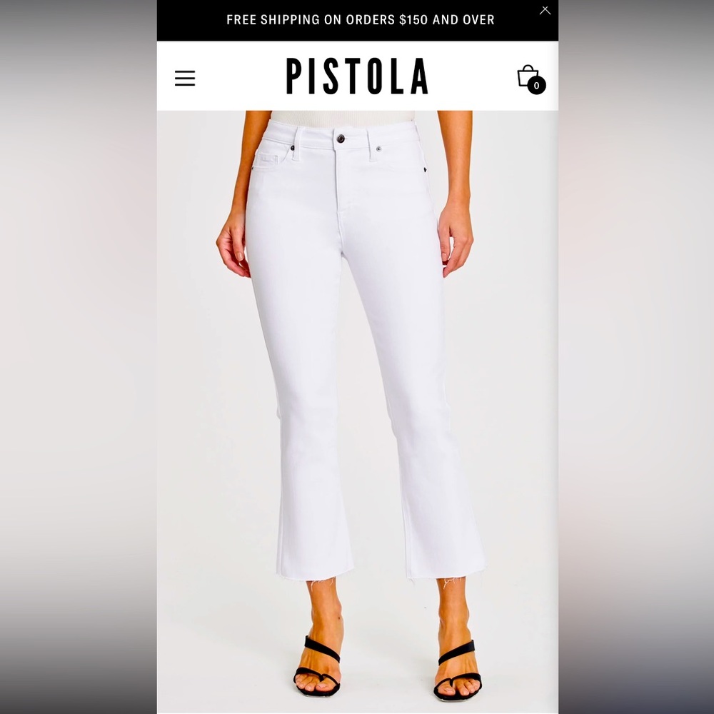 Pistola Lennon high rise flare white jeans. Barely worn!